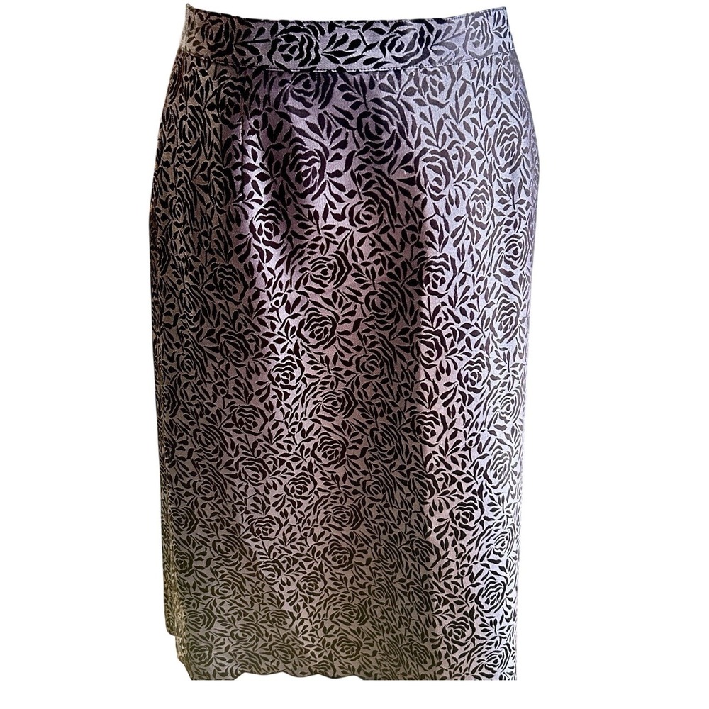 Les Suit Womens Midi Skirt Purple Brown Floral Workwear Boho Plus 22W size - Picture 2 of 11